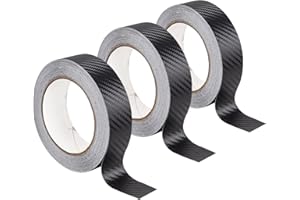 Nayubo 3Pcs Car Wrap Roll 3D Vinyl Wrap Tape Universal Car Door Sill Protector Protective Anti-Scratch Sticker Car Door Edge Guard for Car Motorcycles Trucks DIY (3CM x 5M, Black)