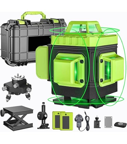 IKOVWUK Green Laser Level With Tripod - 3x360° Self Leveling 12 Line Rechargeable