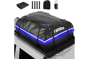 Favoto Dachtasche Faltbarer 425L Dachbox Dachkoffer wasserdicht mit Antirutschmatte Türhaken Verstärkungsgurte für PKW Autos SUVS mit/ohne Gepäckträger Reisen Gepäcktransport Blau