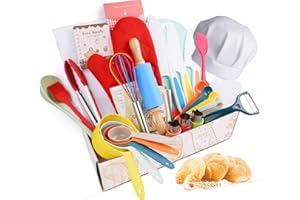 LIAMASUM Kids Cooking & Baking Set Real Cookware Utensils Guide - Complete Cooking Supplies for The Junior Chef - Kids Baking Tools for Girls & Boys - Real Kitchen Accessories Kit for The Curious Child