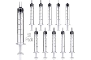 Betinyar Paquete de 50 jeringas 5ml de plástico con medición, sin aguja, apto para alimentar mascotas riego relleno