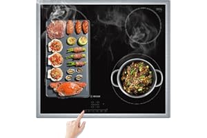 KitchenRaku Large Induction Hob Protector Mat Silicone Induction Hob Cover (Magnetic) Cooktop Heat Resistant Scratch Protector Mat Non-Slip Multifunctional Kitchen Mat for Induction Stove (61x53cm)