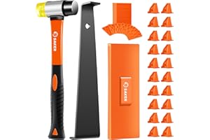 Saker Laminate Flooring Tools, 63-Piece Wood Flooring Installation Kit with 60 Flooring Spacers,Tapping Block, Pull Bar, Rubber Mallet