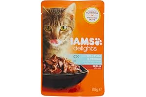 Iams Nourriture Humide en Gelée Thon/Hareng pour Chat Adulte Toutes Les Races 85 g