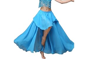 BAISDAN Gonna a strati per danza del ventre, abbigliamento per feste in chiffon con spacco, abito da carnevale