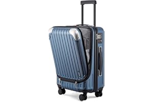LEVEL8 Maleta de Cabina ABS+PC Equipaje de Mano Trolley Rígido Ligero Maletas de Viaje con 4 Ruedas Dobles Giratorias 360º y Candado TSA, 55x37x24CM, 36L, Azul