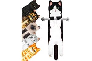 PAT JUUMG Funny Cat Hand Towels for Bathroom,Cute Home Decorative Hanging Kitchen Towel,Super Absorbent Soft, Cat Gifts for Cat Lovers,Gifts For Women/New Home Gifts(Cow Cat)