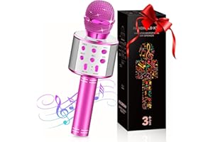 GeschenPark Karaoke Mikrofon Geschenke Mädchen 4-12 Jahre, Bluetooth Mikrofon Kinder Spielzeug ab 3-12 Jahre Spielzeug 4-10 Jahre Geschenke für Mädchen - Weihnachten Geschenk Kinder