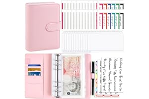 YOUUIC Budget Binder Money Saving Wallet - A6 Binder Envelope for Cash Stuffing, Perfect for Office & Personal Finance Organization(Pink)