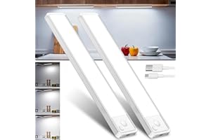 GWULC Luce LED Sottopensile Cucina Luci: Armadio Lampada Sensore Movimento Batteria USB Ricaricabile Senza Fili Interno Strisce Lampade Adesive Sotto Pensile Light Pensile illuminazione Barra