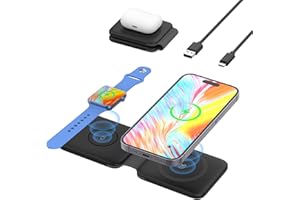 ‎DREU DREU ładowarka bezprzewodowa, Mag-safe 3 w 1 indukcyjna stacja ładująca składana Wireless Charger