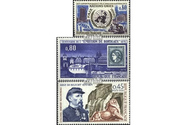 Prophila Collection France 1729,1730,1731 (complète.Edition.) Neuf avec Gomme Originale ** MNH 1970 Nations Unies, philatélie, Belfort (Timbres pour Les collectionneurs) Timbre sur Le Timbre