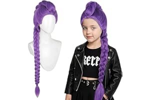 SEIMAINURS Demon Hunters Costume Wigs Cosplay for Kids, Rumi Mira Zoey Costume Wigs Purple Braids Wig Halloween Cosplay Props,Anime Wig (Pruple - Rumi (Short for children）)