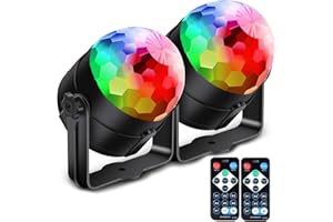 CATPOWER 2er-Pack Discokugel Partylicht mit Fernbedienung, musikgesteuert, tragbar für draußen und drinnen, USB-Stecker, DJ Licht, Party Gadgets, Discolicht, Stroboskop-Bühnenlicht als Partybeleuchtung