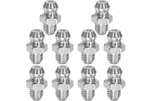 CLKE 10Pcs Graisseur a Visser, M6 x 1MM Graisseur Droit en Acier Inoxydable 304,Graisseur M6,Accessoires Pistolet à Graisse,Tête de Graisseur Droite pour Auto Moto(Argent)
