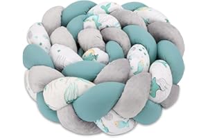 Totsy Baby Cuscino decorazione per bambini 150 cm - soffice cuscino decorativo camera dei bambini cuscino per bambini intrecciato cotone Animali acquatici blu