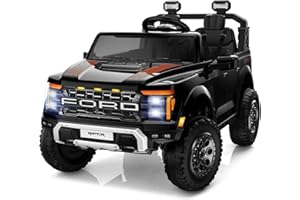 MONDIAL TOYS Ford F150 Raptor 24V Maxi Fuoristrada 2 Posti Auto Macchina Elettrica per Bambini Telecomando Luci a Led Bluetooth Ammortizzatori Carico Massimo 60 Kg
