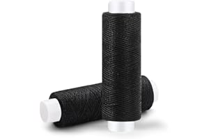 RAMLUR 2 Pcs Black Sewing Thread, 200 Yards Black Threads for Sewing, Polyester Sewing Machine Thread for Hand Quilting, Embroidery, Crafts