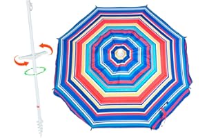 CREVICOSTA QUALITY MARK MARCAS DE CALIDAD Turquesa 180cm con Espiral. 8 varillas. Protección Total contra los Rayos UV