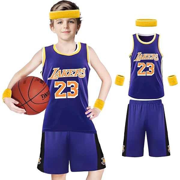 FUTERLY Maillot Basket Enfant + Short - Tenue Basketball Respirante Et Confortable