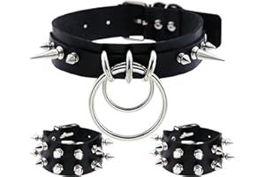 LaVenty Black Punk Gothic Bracelet Punk Wristband Choker Adjustable Sexy Chain Necklace