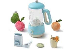 ROBUD Zabawkowa sokowirówka ze światłem i dźwiękiem – akcesoria kuchenne z owocami, mlekiem, kubkami – nadaje się dla dzieci od 3 lat