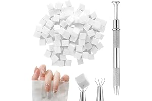 Diffaxy 100 spugnette per nail art con pinza in metallo, accessori per nail art, baby boomer, strumenti per rendering con blocchi di pinza, manicure gradient nail art spugna, per set di pennelli