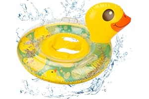 XINRONGDA Flotador de natación para bebé con asiento y asa, flotador de piscina de pato, flotador inflable para bebé, anillo de natación para bebés, niños pequeños, entrenamiento de verano