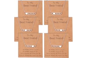 CheersLife 2/3/4/5/6 Collares de Amistad Collares de Hermanas Mejor Amiga BFF Collar de Corazón de Larga Distancia Collar de Tribu de Triángulo Regalo de Joyería para Mujeres Niñas Hijas Navidad