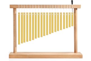 Suwimut 20-NOTE Bar Chime, Single-row Table Top Wind Chime, 20 Bars Musical Percussion Instrument with Mallet for Ornament Classroom Office Decoration