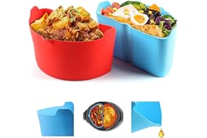 LOVEXIU Schongarer Trennwand Für 6 Qt Crockpot,Schongarer Einlage,Topfeinlage,Trenneinsatz Leicht Zu Reinigen,Auslaufsichere Silikoneinlage Spülmaschinenfest,Antihaftbeschichtet, Hitzebeständig Bis 230 °C