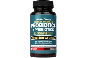 MACRO GREENS 80 Billion CFU Probiotics - 20 Strains + Prebiotics | Digestive & Gut Health - for Good Gut Flora, Gas and Bloating | Scientifically Proven Probiotics for Women & Men | Made in The UK – 2 Month Supply