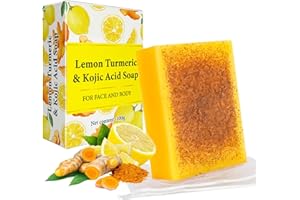 MEITREND Lemon Turmeric Soap for Face and Body, Turmeric Acid Turmeric Soap, kwas kojowy, mydło z kurkumą z cytryną, mydło z kwasem kojowym do ciemnych plam i trądziku, wrażliwej skóry