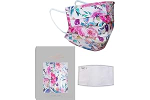 VIRTUE CODE British Bloom Digital Print Face Mask Fabric Face Masks with Filter.