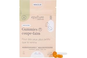 EPYCURE- Gummies Coupe-Faim Sans Sucres - Augmente Satiété, Réduit Faim & Grignotages - 99% Naturel -Beanblock®, Fucus, Gymnema, Chrome - 15 Jours - Vegan - Fabriqué en France