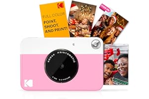 KODAK Printomatic Full-Color Instant Print Digital Camera - Zink 2x3" Sticky-Back Photo Paper - 5MP, Portable, Creative Fun Gift for Birthday, Christmas, Holiday - Pink