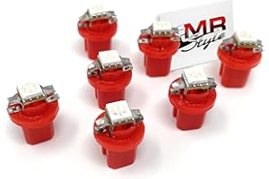 ‎MR-STYLE MR-Style Set Aufkleber und 7x high Power LED Tachobeleuchtung (rot) kompatibel mit Audi 80 90 100 A6 Coupe, Instrumentenbeleuchtung Umbauset