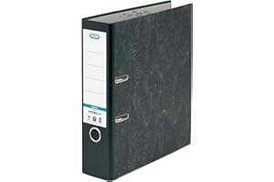 Elba A4 Lever Arch File, Black Cloud Effect, Durable Matt Paper on Board Folder (Single)