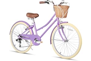 Glerc Missy 20" 24" 26" pollici Girl Cruiser 6 speed Hybrid city bike per bambini sopra i 6 anni con cestino in vimini leggero, vari colori