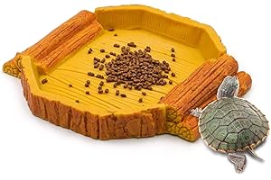 SVAUOUMU Reptile Water Bowl Tortoise Bath Bearded Dragon Food Bearded Dragon Food Resin Rock Reptile Water Tray Chameleon Tortoise Gecko Lizard Feeding Bowl