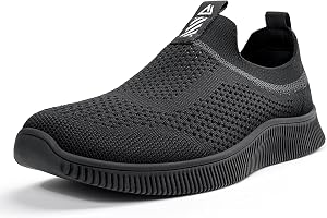 MrToNo Slip On-sneakers för män och kvinnor, sportskor, fitness, gympahall, fritidsskor, ventilerande, lätta joggingskor/löpa