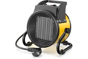 DAHTEC Chauffage Soufflant 2000W - Chauffe Rapide & Économie d'Énergie - Industriel Radiateur électrique - Angle Réglable & Thermostat - Idéal pour la Maison, Atelier et la Chantier