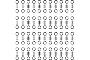 LJFEA 100 Stücke Karabiner Wirbel Angeln Forelle 5 Größe Angelwirbel Solide Ringe Tonnenwirbel Angel Wirbel Wirbelkarabiner Salzwasser Wirbel, Angelzubehör Wirbel 7#