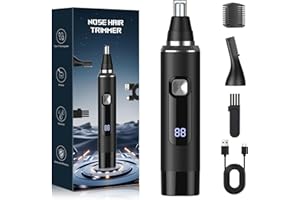 Brigin Tagliapeli Naso e Orecchie Professionale Indolore,Tagliapeli per Naso IPX7 impermeabile e facile da pulire,Ricaricabile USB Rasoio Professionale Trimmer