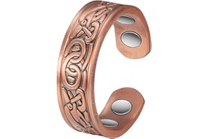 EnerMagiX Anneaux magnétiques en cuivre pour homme et femme - Aimants ultra puissants à 99,99 % en cuivre pur massif réglable, Cuivre