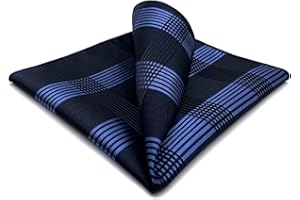 S&W SHLAX&WING Carré de poche homme à carreaux bleu marine élégant pour le bureau