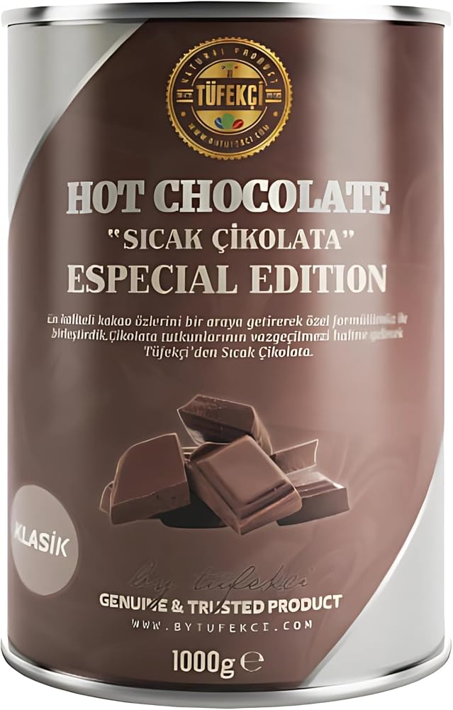 By Tüfekçi Double Chocolate Sıcak Çikolata İçecek Tozu Teneke, 1000 g
