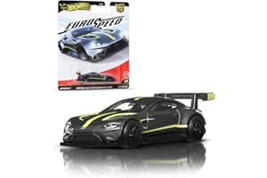 Hot Wheels Car Culture Premium, coche de juguete a escala 1:64 fabricado en metal fundido a presión, Aston Martin Vantage GTE con neumáticos Real Riders y carrocería/chasis de metal, Eurospeed, JBK56