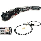 Giffy / 23 Par&ccedil;a Işıklı Klasik Tren Seti 96Cm 3 Farklı Ray Modeli Pilli Retro Tren raylı oyuncak full fonksiyon &ccedil;ocuklar i&ccedil;in