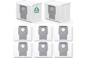 ISINLIVE 8 Pack Staubbeutel kompatibel mit Roborock S8 Pro Ultra /Q5 Max+/S7 MaxV Ultra/Q7+ /Q8 Max+/S8 Maxv Ultra/Q5 Pro+/Q7 L5+/M5+ Staubsauger, 3,4L Große Kapazität Staubsaugerbeutel Ersatzbeutel